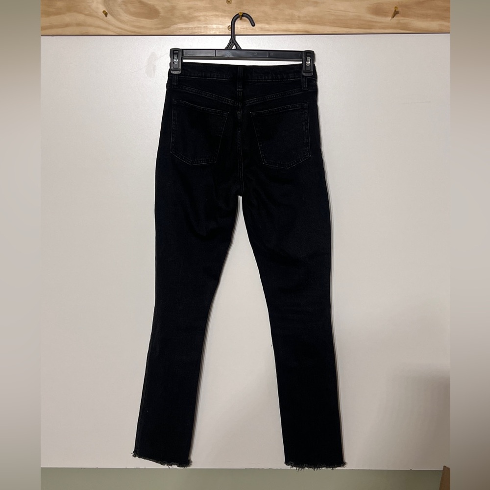 Abercrombie & Fitch Skinny High Rise Split Hem Black Jeans Women Size 4R/27 - Picture 6 of 6